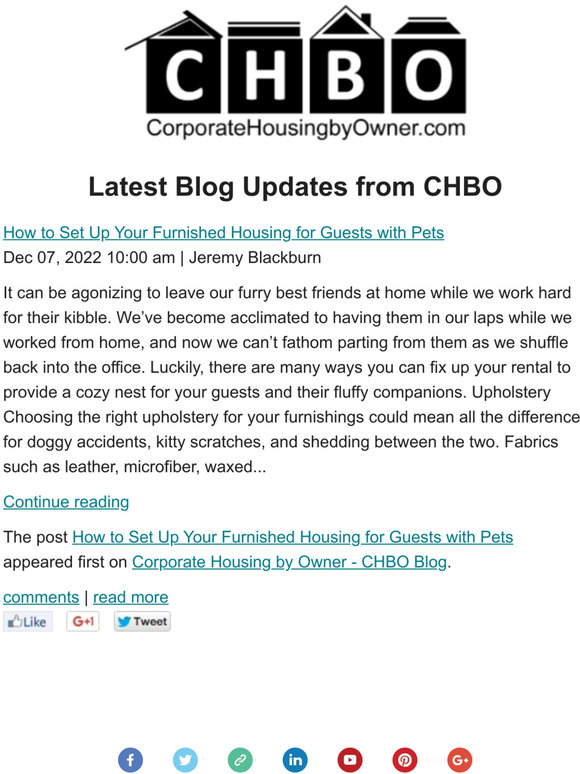 Corporate Housing by Owner - Latest Blog Updates
