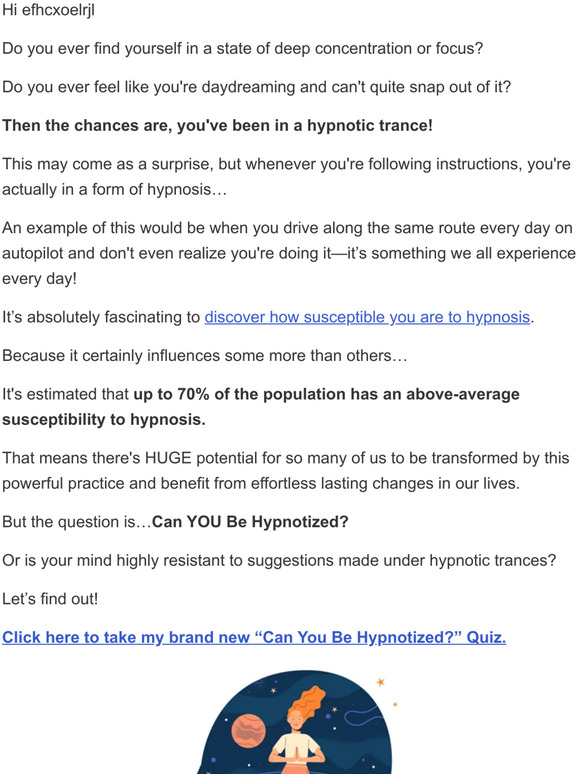 marisa peer Take the Quiz Can You Be Hypnotized? Milled