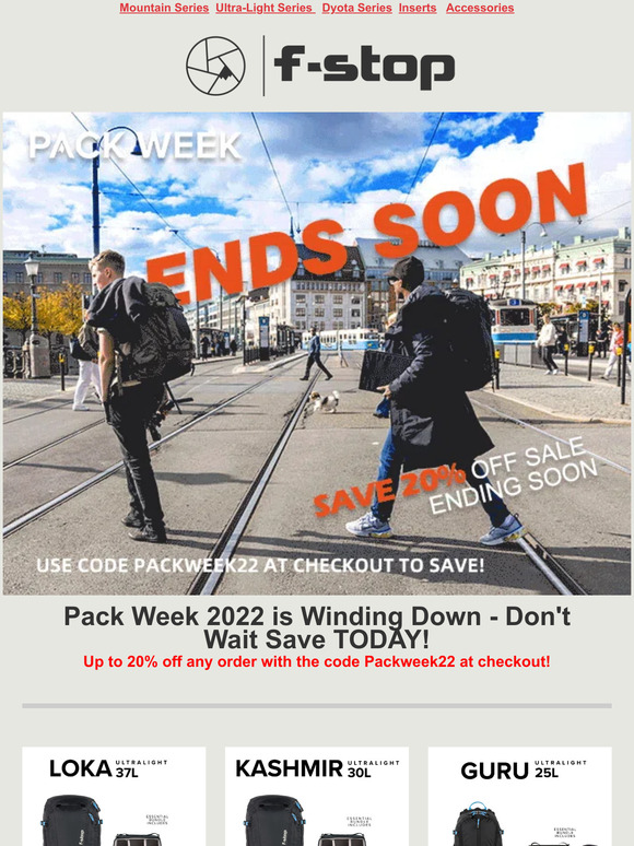 ,  Pack Week 22 is ending down! Act now to save 20%