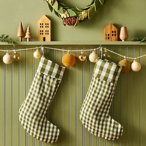 Food52 Gingham Linen Holiday Stocking