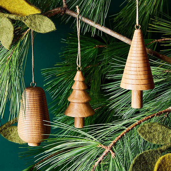 Handcrafted Wooden Tree Ornaments
