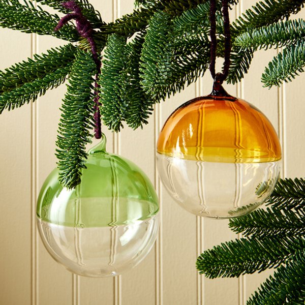 Duo Colored Glass Ornaments