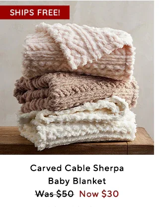CARVED CABLE SHERPA BABY BLANKER