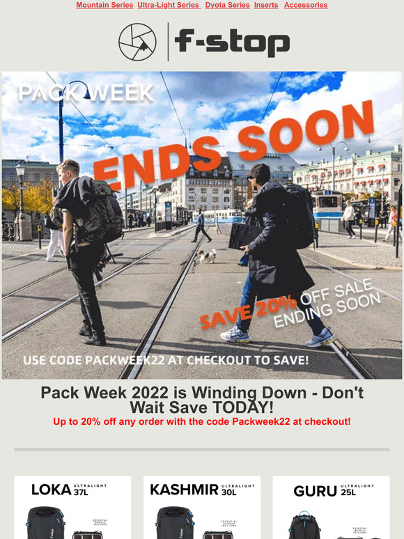 ,  Pack Week 22 is ending down! Act now to save 20%
