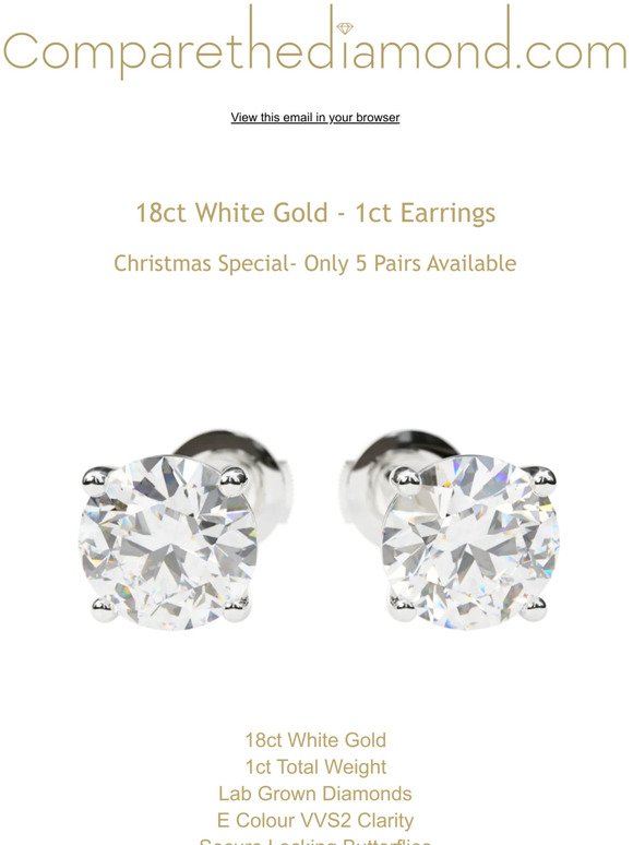 Christmas Special- 1ct. White Gold 💎 Earrings