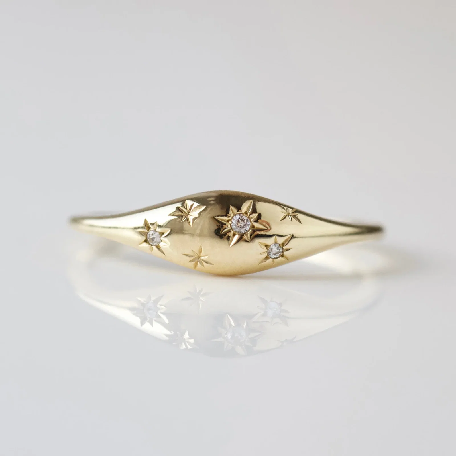 Image of Marisa Star Set Sapphire Signet Ring