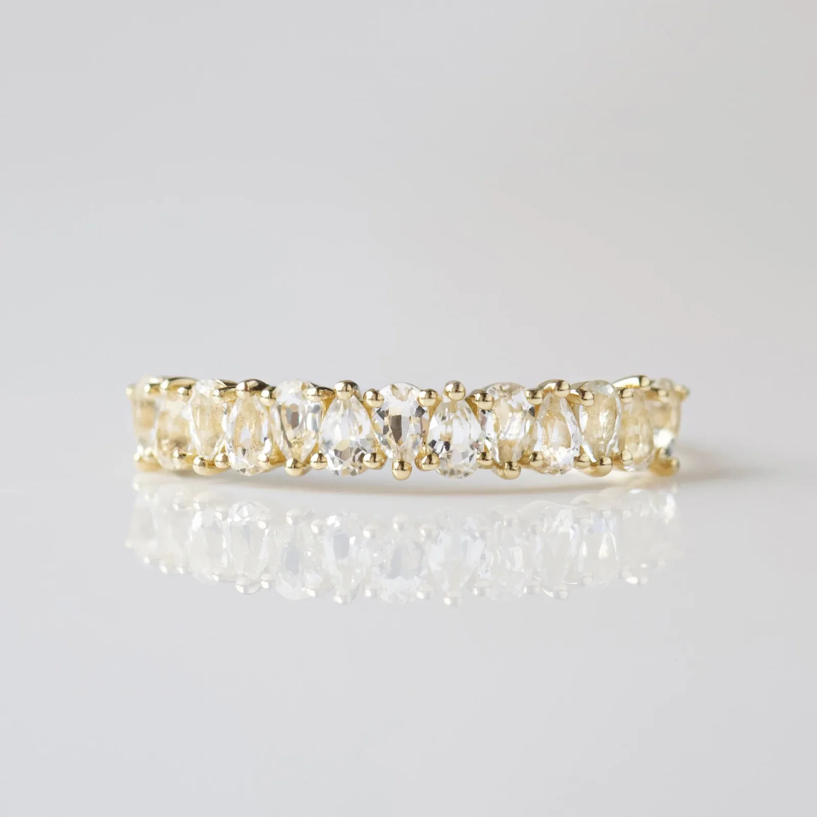 Image of Mila White Topaz Pear Eternity Ring
