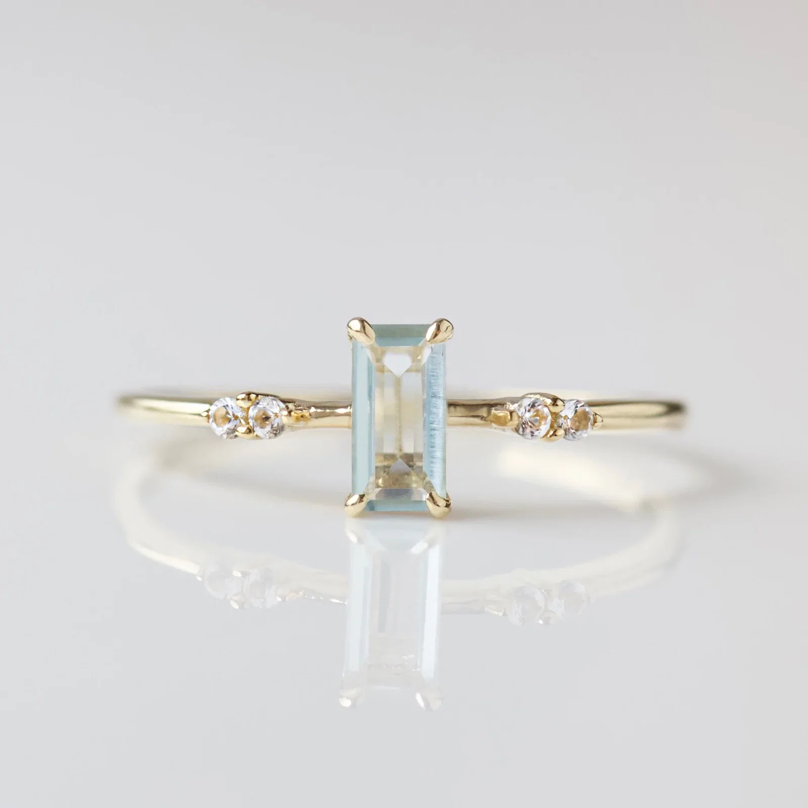 Image of Sylvie Blue Topaz Baguette Ring
