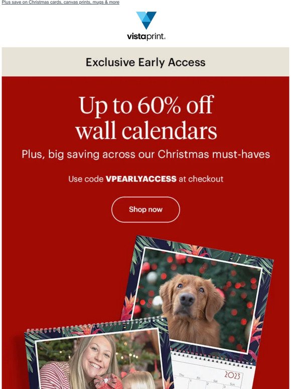 Exclusive Early Access | Up to 60% off wall calendars