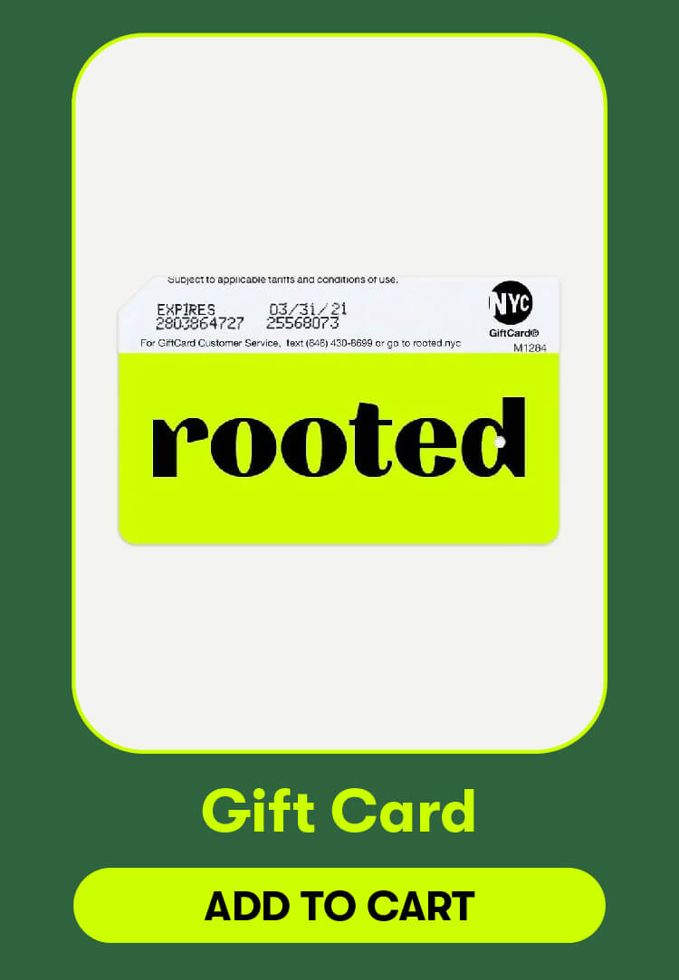Rooted gift card. Add to cart.
