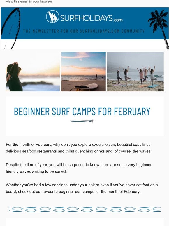 Best beginner surf camps for February