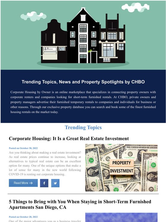 Corporate Housing Newsletter