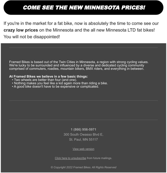 Framed | Crazy Low Fat Bike Prices!