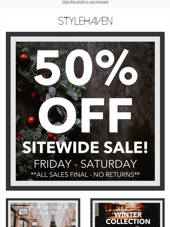 Last Chance for SITEWIDE SAVINGS!