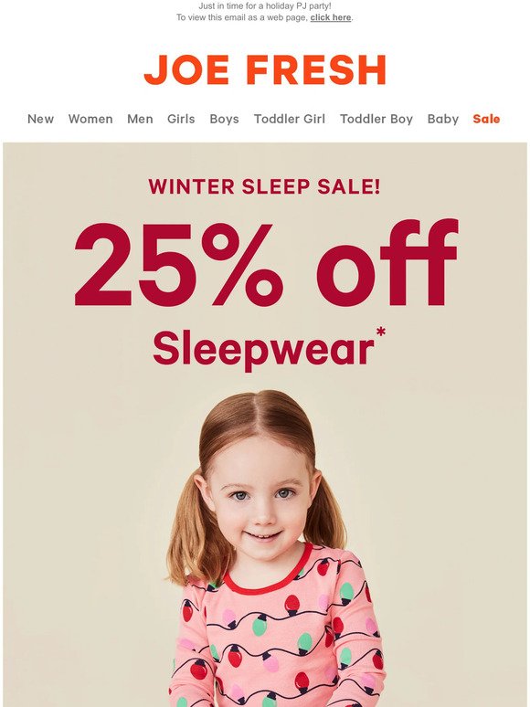 Get 25% Off Family Sleepwear!