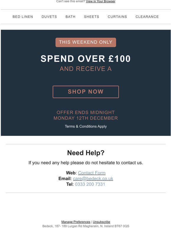 FREE Hot Water Bottle with all orders over £100