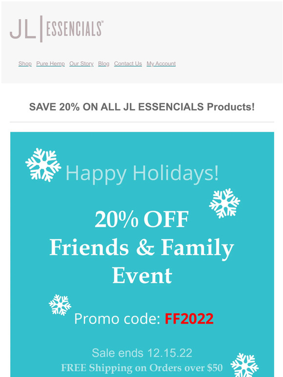 🌟Friends + Family Event - 20% OFF All JL ESSENCIALS Skincare Products!