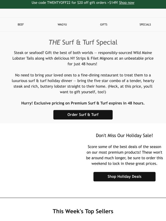 🚨 This Is Not A Drill — Surf & Turf Savings!
