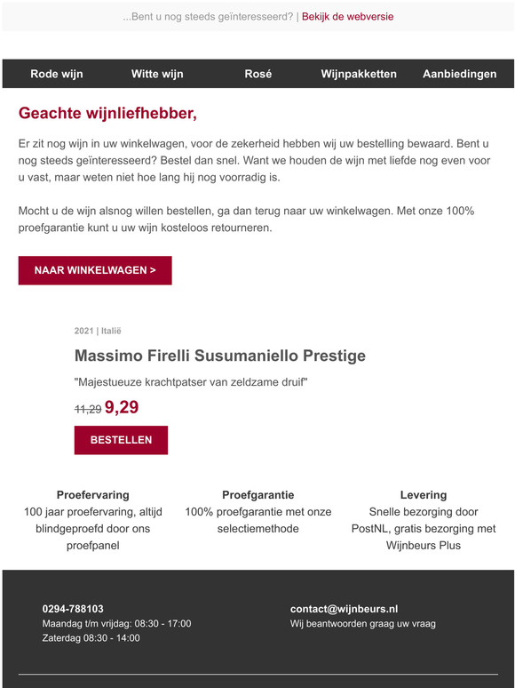 Wijnliefhebber, de Massimo Firelli Susumaniello Prestige ligt nog in uw winkelwagen...