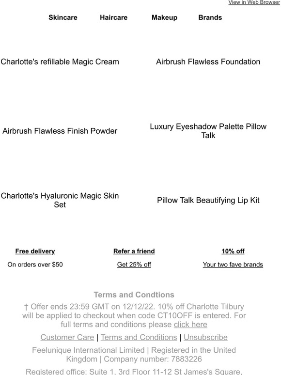 🚨 10% off Charlotte Tilbury 🚨