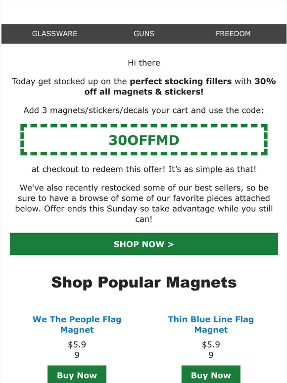 Get 30% off stickers & magnets!! 😱⏳