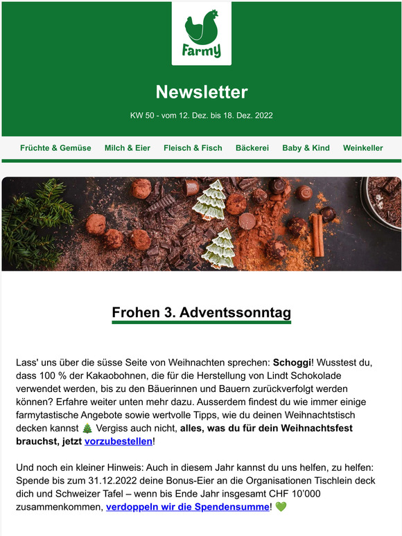 Schoggi, Champagner und Dekotipps
