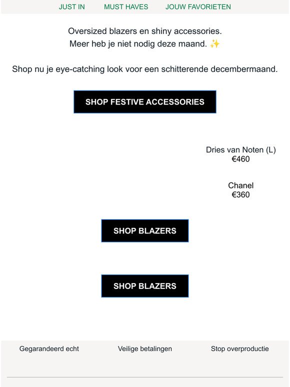Festive Blazers & Accessories | Pop-up store @ De Bijenkorf