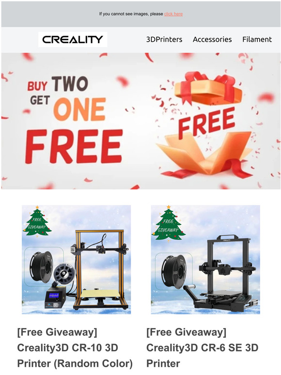 Creality3D: ⚡️[Free Giveaway] 🎁Buy Two And Get One Free | Milled
