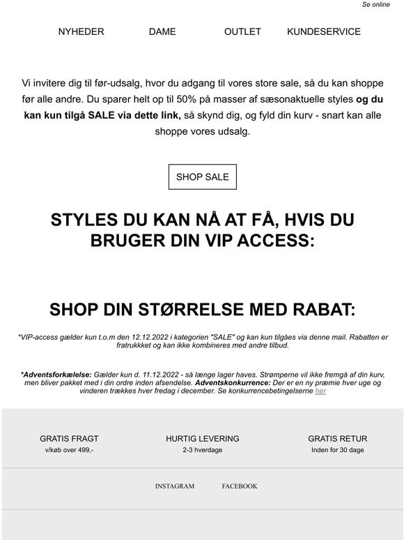 VIP-ACCESS SALE: Eksklusiv invitation til dig