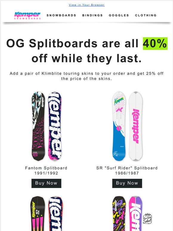 Get 40% Off Splitboards
