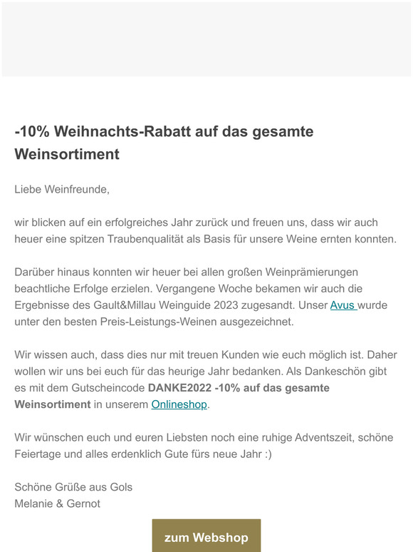 10% Rabatt - Weihnachtsaktion