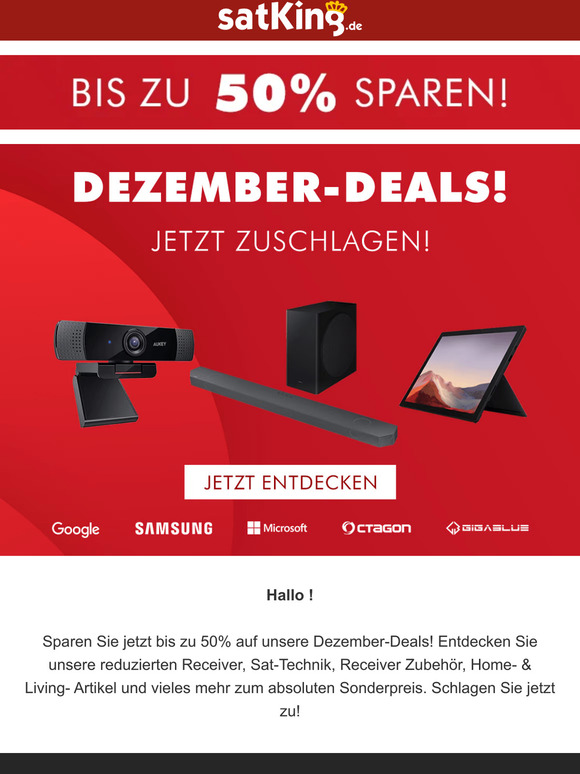 Dezember-Deals: Bis zu 50% sparen!