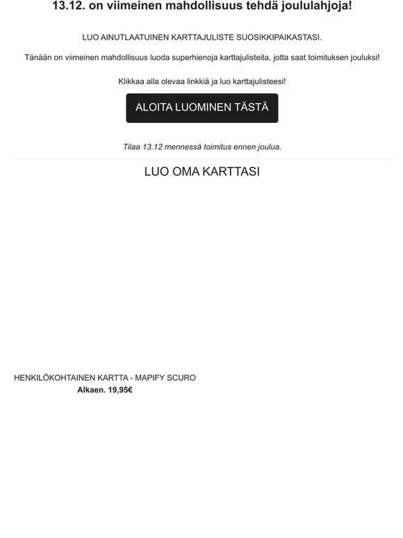 Tilaa karttajuliste jo tänään! 🎁