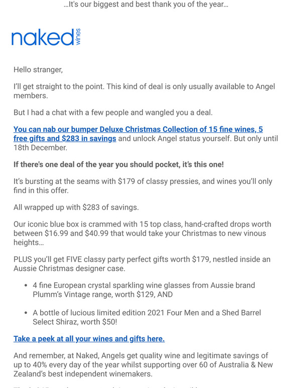 You were going to miss $283 in savings, so….