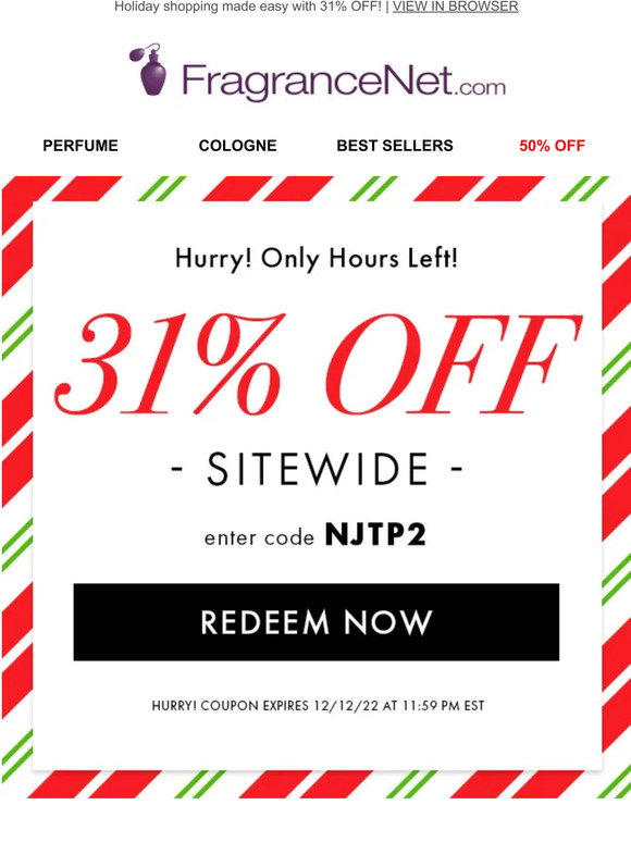 FragranceNet Your VIP COUPON Is Expiring Milled
