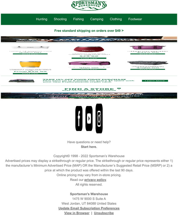 Sportsman's Warehouse Yeti Coolers, Tumblers, and More Milled