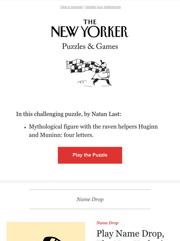 The New Yorker Today’s Crossword Puzzle and Name Drop Quiz Milled