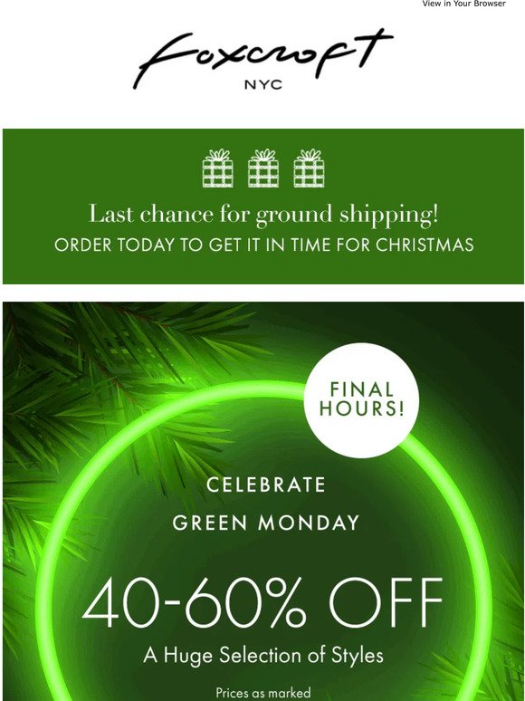 GREEN MONDAY FLASH SALE ENDS SOON!