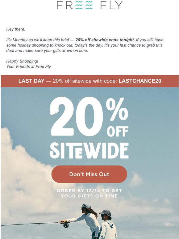 Ends TONIGHT: 20% off sitewide