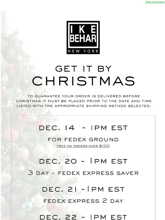 Buying a gift? Make sure they get it by Christmas!