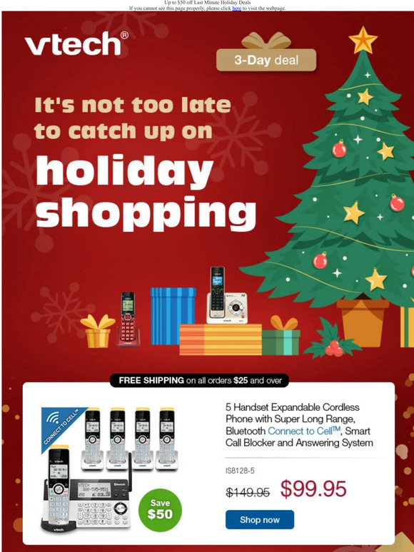 Up to $50 off Last Minute Holiday Deals
