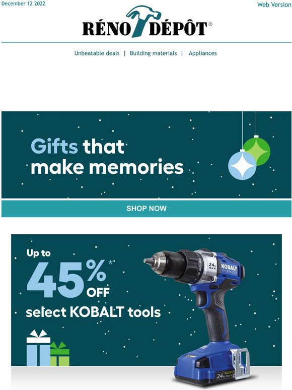 Gift ideas: Up to 45% off select Kobalt tools