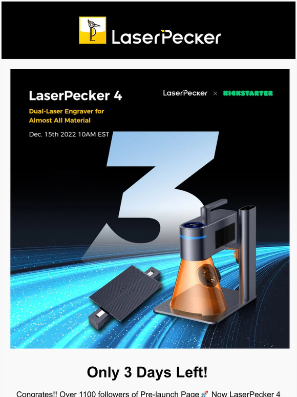 Laserpecker US: 📢LaserPecker4 is launching in 3 days. | Milled