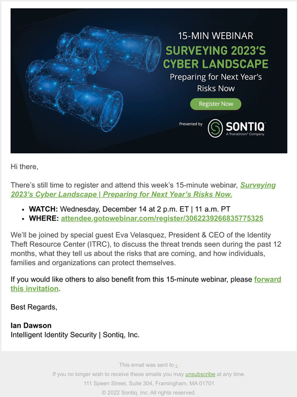 On Wednesday, prepare for 2023’s cyber threats