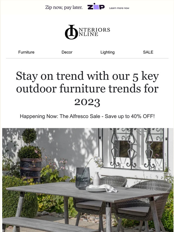 Interiors Online Stay on trend with our 5 key outdoor furniture trends