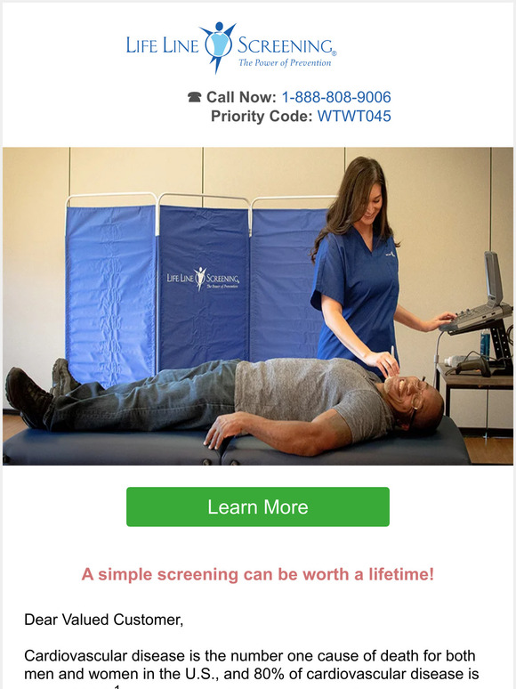 Don’t wait until you have symptoms - Schedule a screening today!