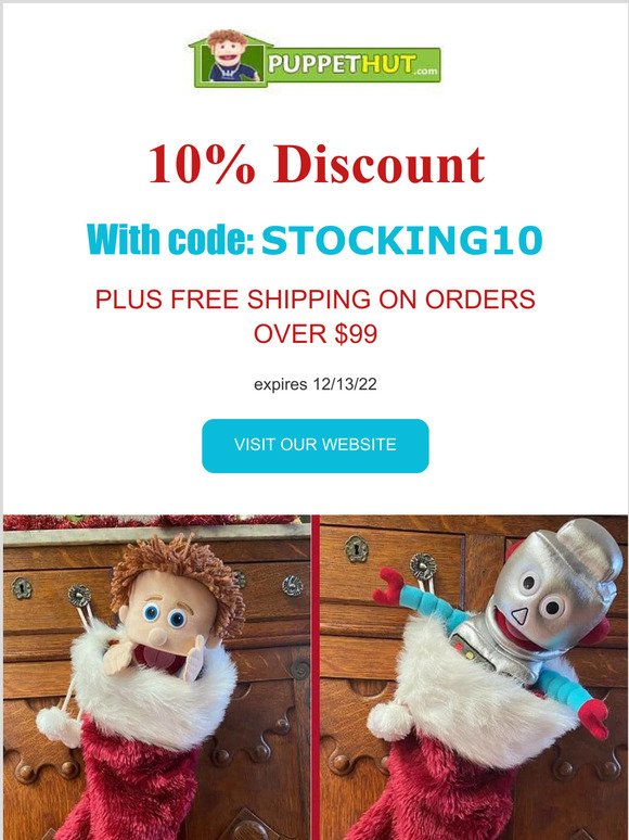 10% Discount on all puppets