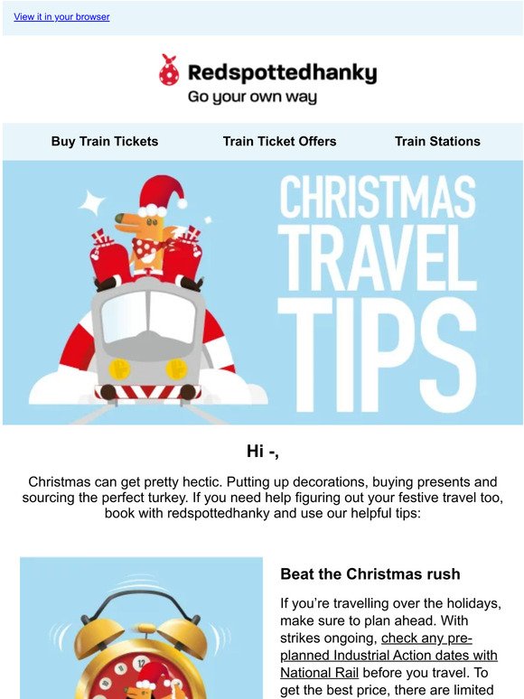 Plan your Christmas travel