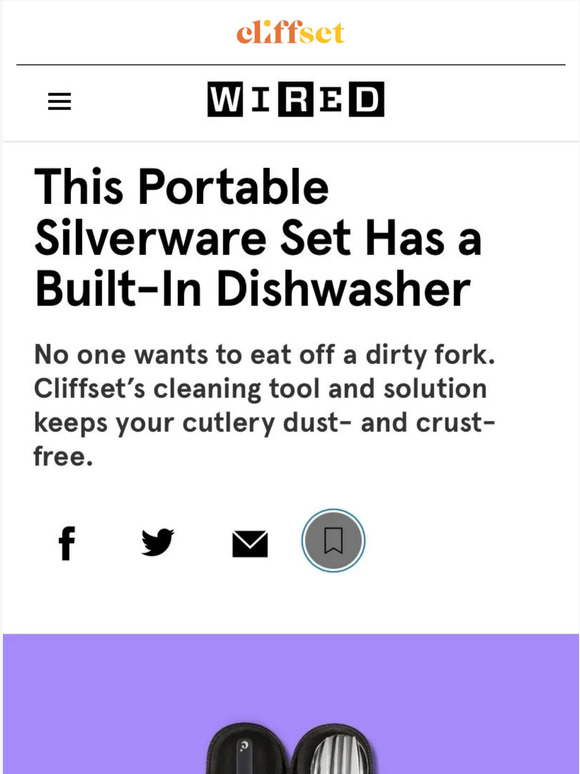 Cliffset's Portable Silverware Set Has a Built-In Dishwasher