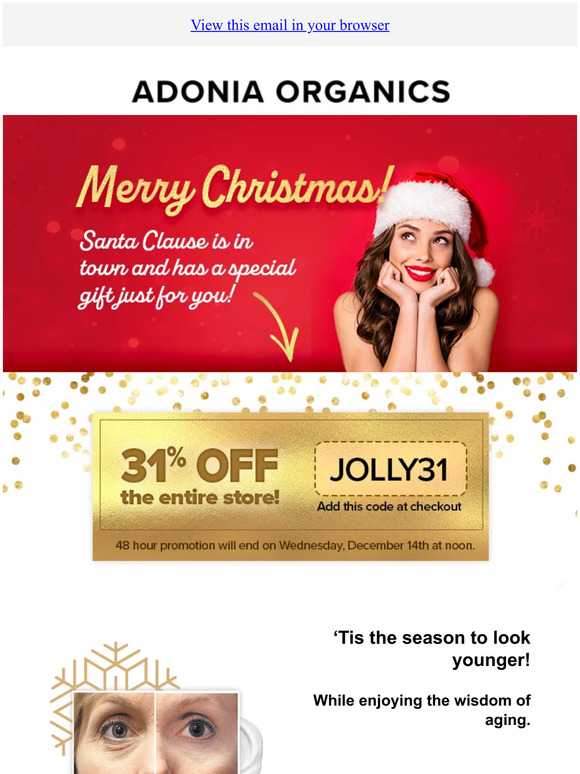 🌲 Season for discounts at Adonia Organics!!